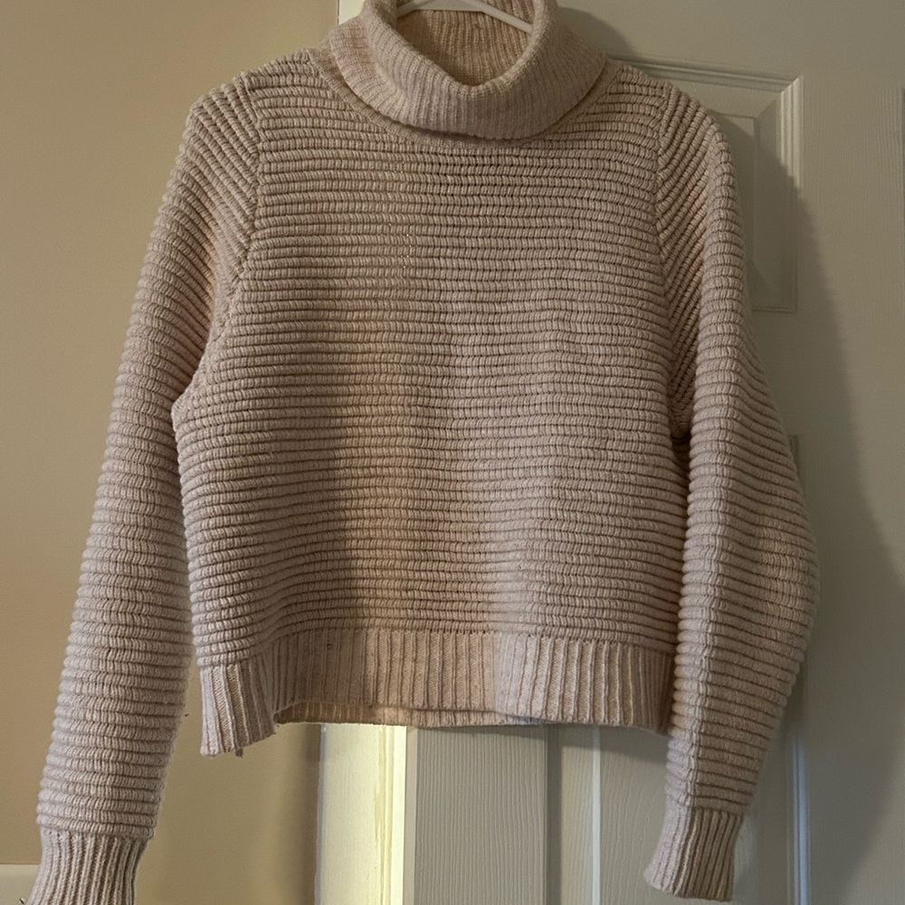 Madewell Ribbed Cream Turtleneck Sweater